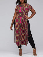 Load image into Gallery viewer, Women&#39;s Ethnic Split Short Sleeve Zipper Top
