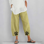 Load image into Gallery viewer, Paw Print Comfy Loose Fit Linen Pants
