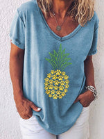 Load image into Gallery viewer, Dog&#39;s Paw Print Pineapple T-shirts
