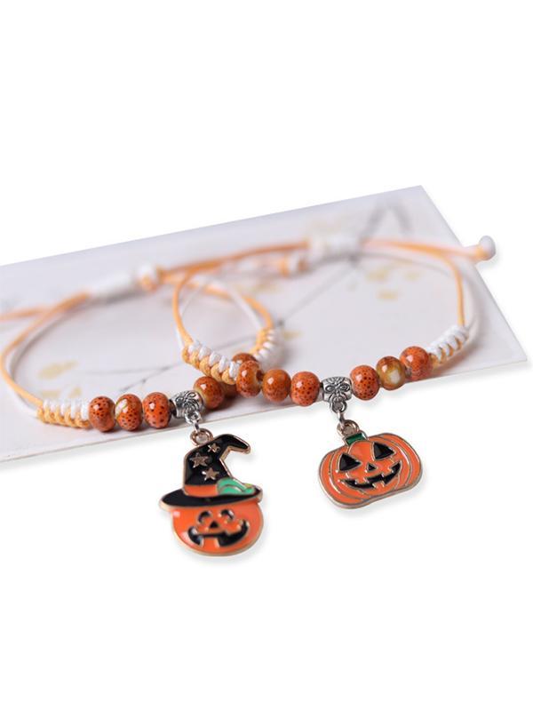 Halloween hand-woven pumpkin bracelet