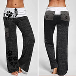 Load image into Gallery viewer, Women&#39;s Dog Mom&#39;s Paw Print Drawstring Pockets Stretch Wide Leg Yoga Pants
