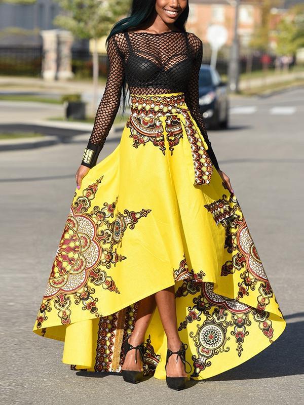 Fashion printed irregular skirt