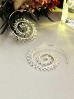 Load image into Gallery viewer, Exotic swirl gear earrings
