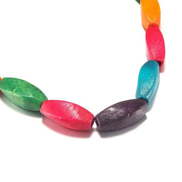 Color Wooden Necklace Suit