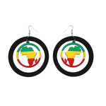 Load image into Gallery viewer, Map hollow wooden big earrings
