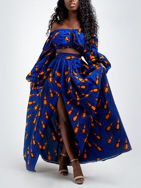 Fashion African Printed Long Sleeve Suits