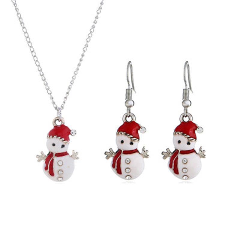 Christmas Snowman Earring Necklace