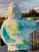 Load image into Gallery viewer, Just Breathe Dandelion Print Tie-Dye Hooded Sweatshirt
