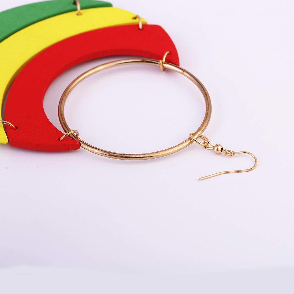 African Exaggerated Tassel Multilayer Wooden Earrings