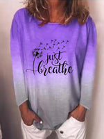 Load image into Gallery viewer, Just Breathe Dandelion Gradient Long-Sleeved T-shirt
