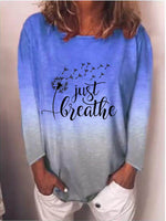 Load image into Gallery viewer, Just Breathe Dandelion Gradient Long-Sleeved T-shirt

