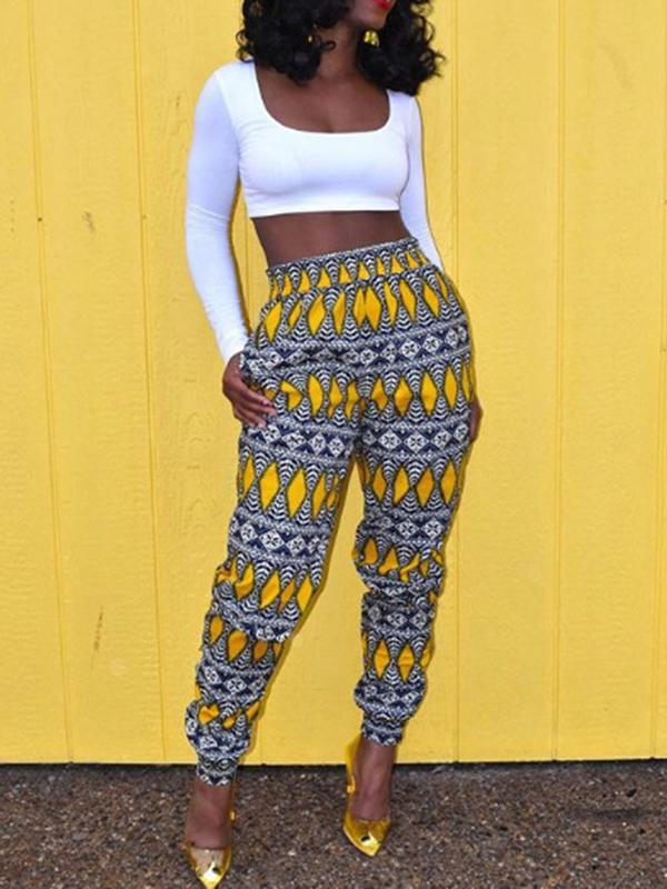 Casual high waist zipper trousers