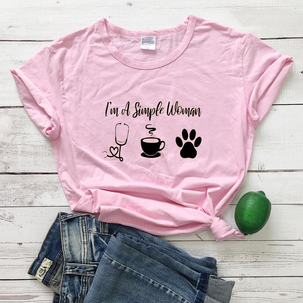 Ladies i'm a simple women print t-shirt