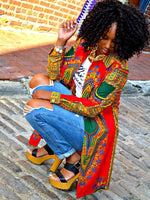 Load image into Gallery viewer, Women&#39;s Ankara Printed Jacket

