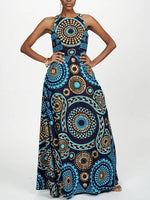Load image into Gallery viewer, Women&#39;s sleeveless African print maxi dress
