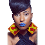 Load image into Gallery viewer, African print ethnic style retro earrings fashion geometric leaf earrings

