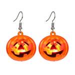Load image into Gallery viewer, Pumpkin glitter earrings for Halloween parties
