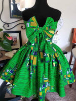 Load image into Gallery viewer, Ladies Green African Print Set Skirt
