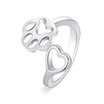 Load image into Gallery viewer, Ladies hollow dog paw opening ring
