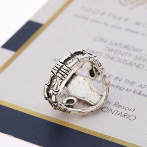 Halloween skull coffin ring