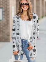 Load image into Gallery viewer, Ladies Cat Paw Print Casual Cardigan
