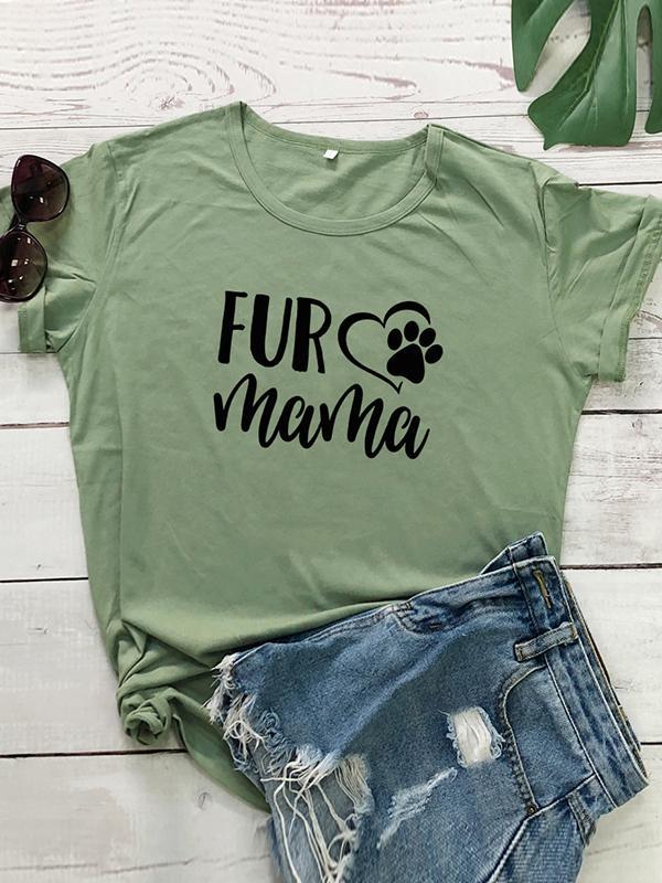 Casual loving dog paw T-shirt