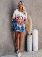 Load image into Gallery viewer, She Is Strong Proverbs 31:25 Printed Tie-Dye Long-Sleeved T-Shirt

