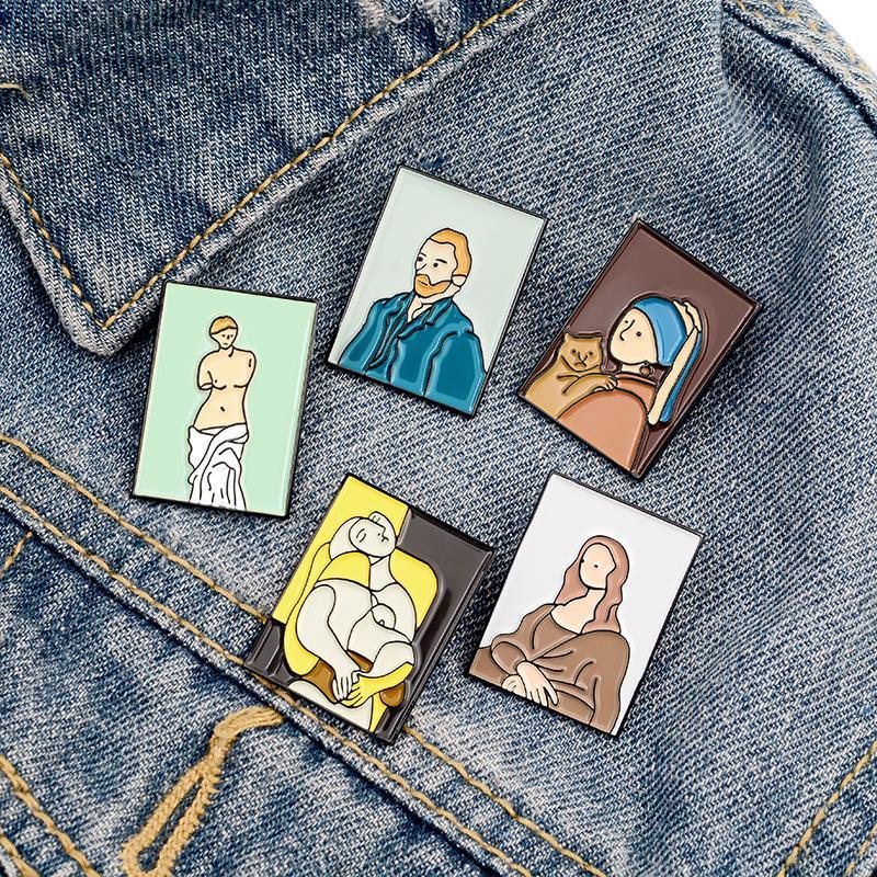 Portrait painting brooch