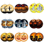 Load image into Gallery viewer, Halloween wooden pumpkin castle bat ghost earrings
