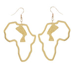 Load image into Gallery viewer, Women&#39;s African Ethnic Style Golden Egyptian Queen Hollow Portrait Earrings
