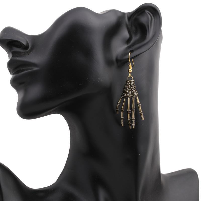 Halloween skull palm earrings