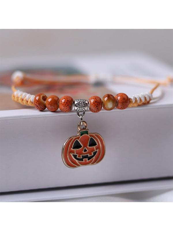 Halloween hand-woven pumpkin bracelet