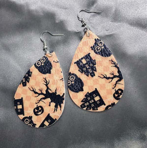 Halloween pattern drop earrings
