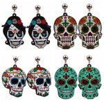 Load image into Gallery viewer, Halloween fear skull earrings
