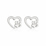 Load image into Gallery viewer, Ladies dog Paw hollow heart Earrings
