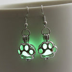 Load image into Gallery viewer, Personalized Hollow Multicolor Luminous Dog Paw Earrings
