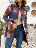 Load image into Gallery viewer, Casual printed long-sleeved woolen trench coat
