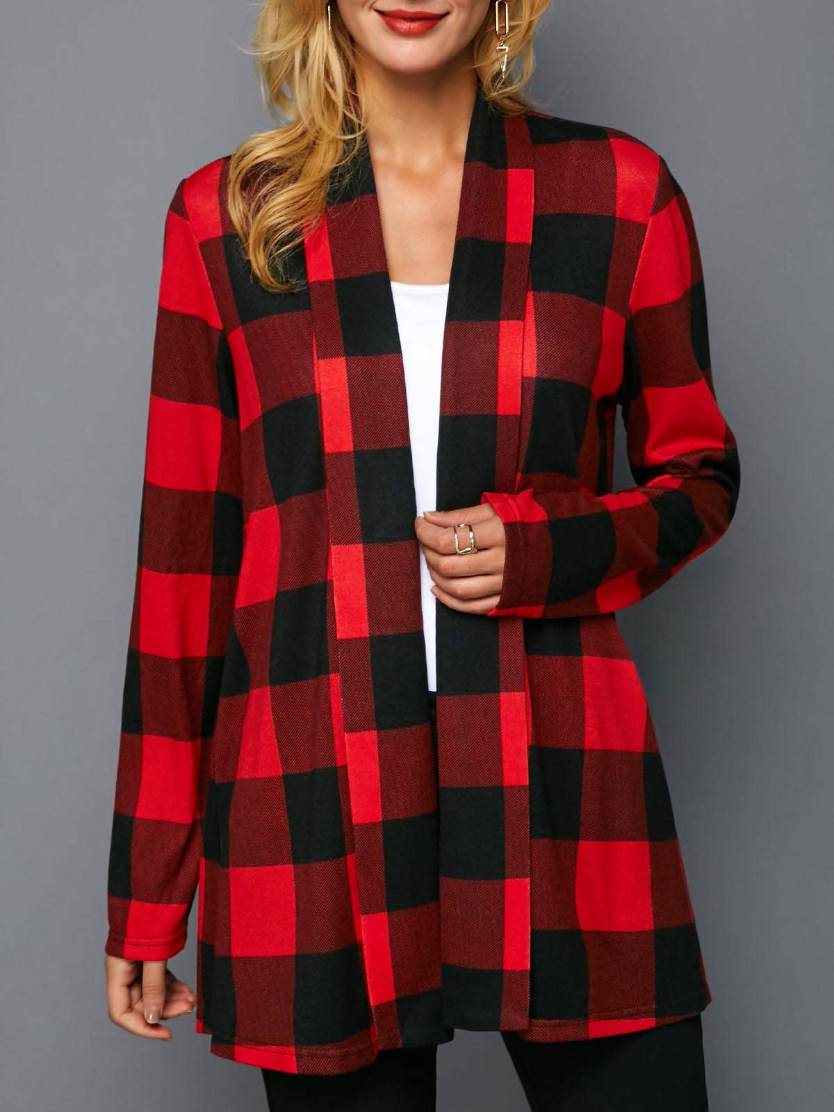 Women's Christmas Plaid Cardigan