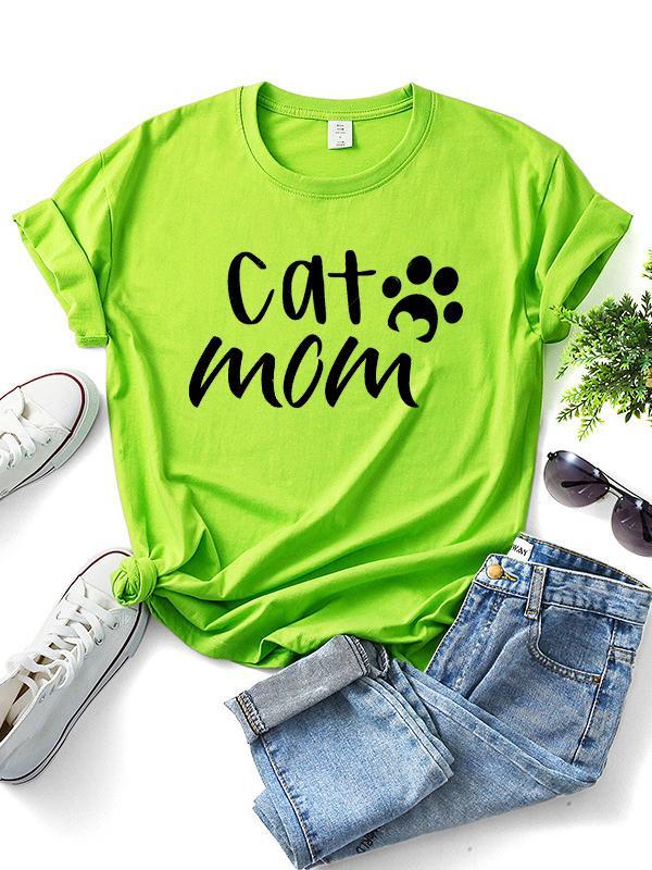 Casual letter printed short-sleeved T-shirt