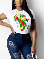 Load image into Gallery viewer, Casual print map crew neck T-shirt
