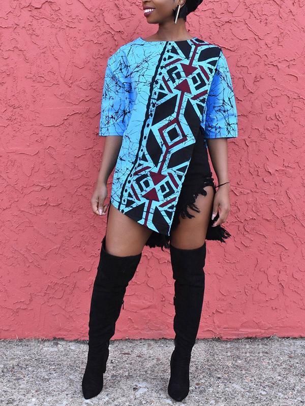 Women's fashion irregular sleeve top