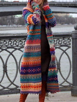 Load image into Gallery viewer, Women&#39;s Vintage Lace Stitching Printed Button Woolen Coat
