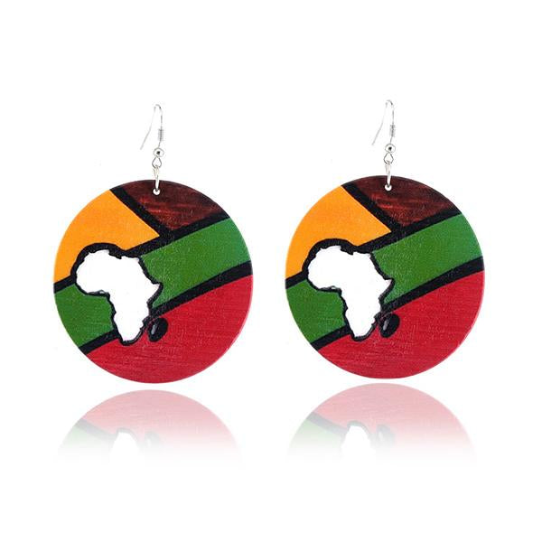 Map Fashion Print Earrings