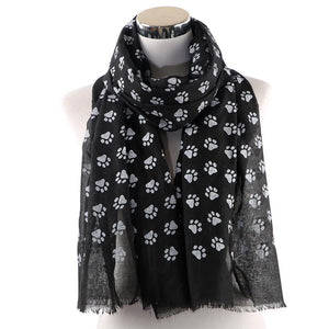Cute dog paw print scarf