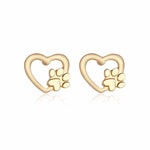 Load image into Gallery viewer, Ladies dog Paw hollow heart Earrings

