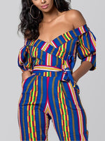 Load image into Gallery viewer, Women&#39;s Ethnic Lantern Sleeve Strapless Jumpsuit
