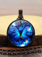 Load image into Gallery viewer, Blue Butterfly Time Gem Necklace
