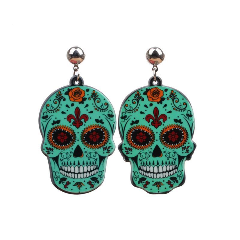 Halloween fear skull earrings