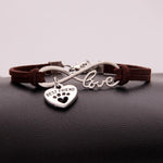 Load image into Gallery viewer, Ladies &quot;infinity best friend&quot; love dog paw pendant bracelet
