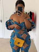 Load image into Gallery viewer, Women&#39;s Ethnic Lantern Sleeve Strapless Jumpsuit
